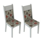 Conjunto 2 Cadeiras 4280x Madesa Branco/Hibiscos