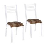 Conjunto 2 Cadeiras Aço Camila Clássica Ciplafe Branco/Capuccino