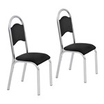 Conjunto 2 Cadeiras Aço Cris Premium Ciplafe Cromado/Preto