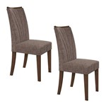 Conjunto 2 Cadeiras Apogeu Móveis Lopas Imbuia/Velvet Riscado Castor
