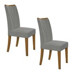Conjunto 2 Cadeiras Apogeu Móveis Lopas Rovere/linho Rinzai Cinza