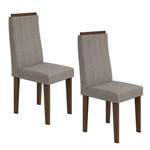 Conjunto 2 Cadeiras Dafne Móveis Lopas Imbuia Soft/rinzai Cinza