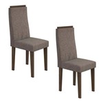 Conjunto 2 Cadeiras Dafne Móveis Lopas Imbuia/velvet Riscado Castor