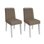 Conjunto 2 Cadeiras Elisa Cimol Branco/Pluma