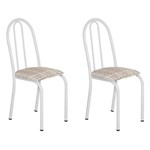 Conjunto 2 Cadeiras Éos Branco e Rattan