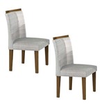 Conjunto 2 Cadeiras Estofadas Atenas Leifer Branco/Linhão