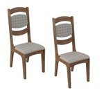 Conjunto 2 Cadeiras Estofadas Ca27 Nobre/geométrico Palha - Dallacosta