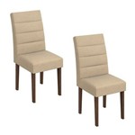 Conjunto 2 Cadeiras Fiorella Imbuia/naturale Creme Móveis Lopas