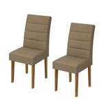 Conjunto 2 Cadeiras Fiorella Móveis Lopas Rovere/animale Bege