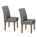 Conjunto 2 Cadeiras Fiorella Móveis Lopas Rovere/rinzai Cinza