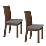 Conjunto 2 Cadeiras Florença Móveis Lopas Imbuia/rinzai Cinza