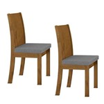 Conjunto 2 Cadeiras Florença Móveis Lopas Rovere/rinzai Cinza
