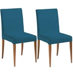 Conjunto 2 Cadeiras Flox – Tremarin - Nogal / Azul
