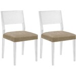 Conjunto 2 Cadeiras Gardênia – Tremarin - Branco / Bege