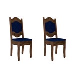 Conjunto 2 Cadeiras Imperial Art Panta Castanho Rústico/Azul