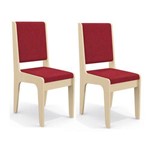 Conjunto 2 Cadeiras Kappesberg 2Cad103 Pine D Pine/Vermelho