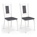 Conjunto 2 Cadeiras Kappesberg Crome Florença Branco Preto Linho Cinza