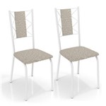 Conjunto 2 Cadeiras Kappesberg Crome Lisboa Branco Linho Marrom
