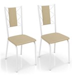Conjunto 2 Cadeiras Kappesberg Crome Lisboa Branco Nude