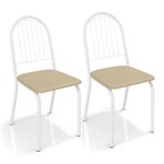 Conjunto 2 Cadeiras Kappesberg Crome Noruega Branco Nude