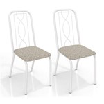 Conjunto 2 Cadeiras Kappesberg Crome Viena Branco Linho Marrom