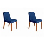 Conjunto 2 Cadeiras Madeira Maciça Scheila Casa a Móveis Azul