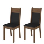 Conjunto 2 Cadeiras Madesa Smile Tecido Courino - Rustic/Preto