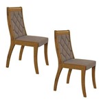 Conjunto 2 Cadeiras Merengue Móveis Lopas Rovere Soft/velvet Linho Bege