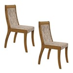 Conjunto 2 Cadeiras Merengue Móveis Lopas Rovere Soft/velvet Linho Floral