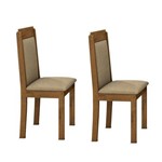 Conjunto 2 Cadeiras Pérola Móveis Lopas Rovere/animale Bege