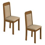 Conjunto 2 Cadeiras Pérola Rovere/suede Veludo Naturale Creme Móveis Lopas