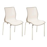 Conjunto 2 Cadeiras Tramontina Maja Creme e Branco 92063210