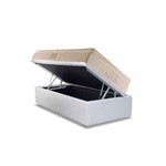 Conjunto Cama Box- Colchão Herval Pocket Euro Plus + Cama Box Baú Courino White- Solteiro 88x188