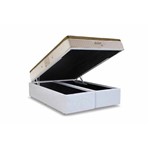 Conjunto Cama Box- Colchão Herval Pocket Meditare + Cama Box Baú Courino White- King 193x203