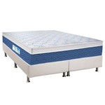 Conjunto Cama Box - Colchão Probel de Molas Prolastic ProDormir Blue Euro Pillow + Cama Box Universal Courino White - King 1,93x2,03