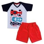 Conjunto Camiseta e Shorts Sarja Carros - Vermelho - Have Fun-M