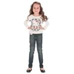 Conjunto Camiseta Infantil Rosa e Calça Jeans Hello Kitty Tam 6