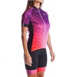 Conjunto Ciclismo Feminino Camisa + Bermuda Barbedo Ametista P