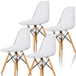 Conjunto com 4 Cadeira Charles Eames Incolor - Transparente