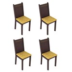 Conjunto com 4 Cadeiras Cora e Amarelo