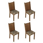 Conjunto com 4 Cadeiras Cora Rustic e Floral