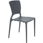 Conjunto com 4 Cadeiras Plastica Tramontina Monobloco Sofia Grafite 92236007