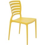 Conjunto com 4 Cadeiras Plastica Tramontina Monobloco Sofia Grafite Encosto Vazado Horizontal 92237000