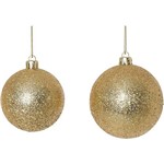 Conjunto com 50 Bolas Médias (7cm - 20 Peças e 6cm - 30 Peças) Dourado - Orb Christmas