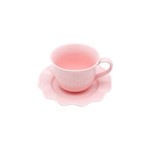 Conjunto com 6 Xícaras para Chá de Porcelana Resistente Princess Rosa 200ml