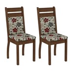 Conjunto com 2 Cadeiras Luca Rustic com Floral Hibiscos
