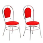 Conjunto com 2 Cadeiras Shaka Vinil Búfalo Vermelho