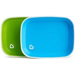 Conjunto com 2 Pratos Azul e Verde Munchkin (Splash Toddler Plate)