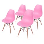 Conjunto de 4 Cadeiras de Jantar Eames Wood Rosa ÓR