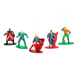 Conjunto de 5 Mini Figuras - 5 Cm - Nano Metal - Dc Comics - Heróis e Vilões - Pack B - Dtc